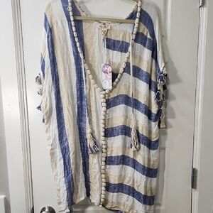 GypsieBlu Striped Swim Coverup